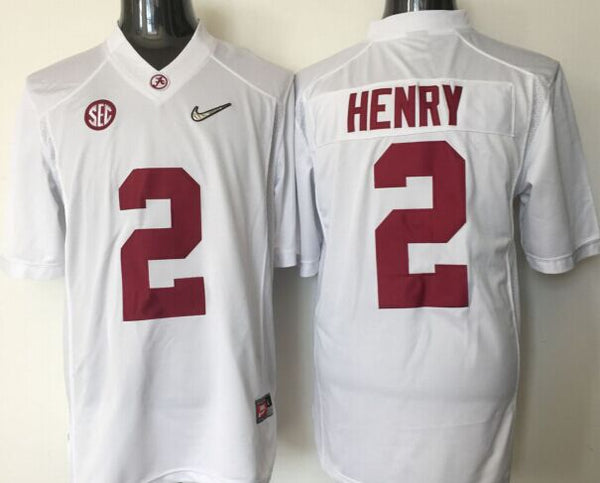 Men's Alabama Crimson Tide Derrick Henry #2 White Player Game Jersey