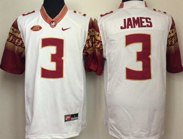 Men's Florida State Seminoles Derwin James #3 White Player Game Jersey