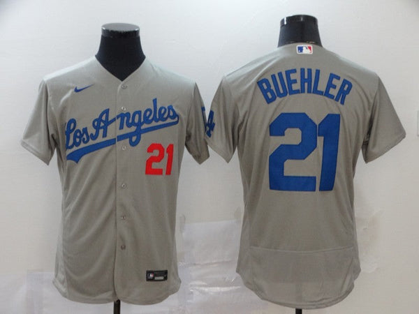 Men's Los Angeles Dodgers Walker Buehler #21 Gray Replica Baseball Jersey