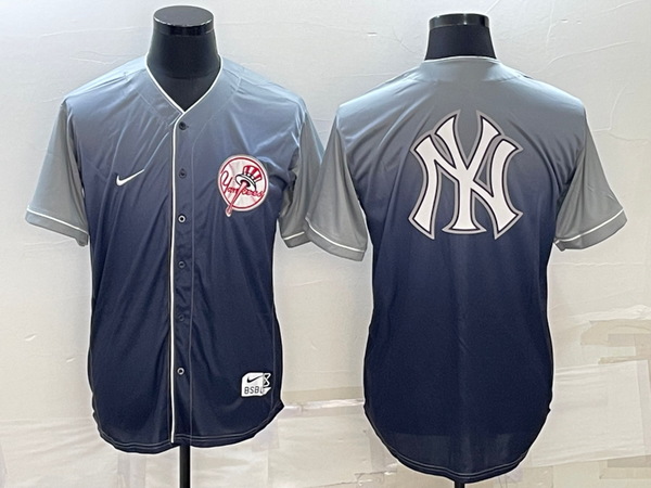 Men's New York Yankees Grey Gradient Replica Player Jersey