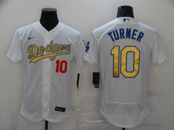 Men's Los Angeles Dodgers Justin Turner #10 White Alternate Game Jersey