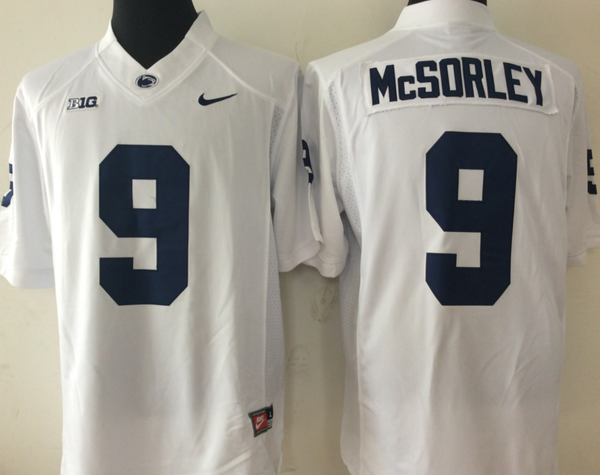 Men's Penn State Nittany Lions Trace McSorley #9 White Team Game Jersey