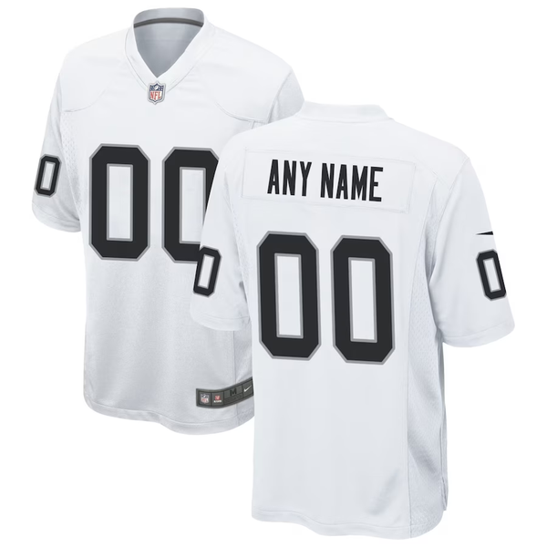 Custom Las Vegas Raiders White Game Jersey