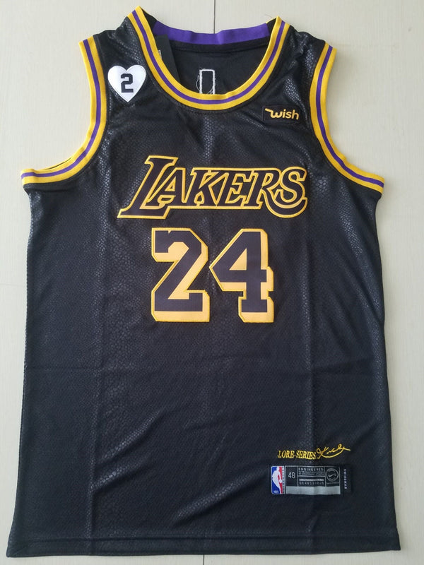 Black mamba Los Angeles Lakers Kobe Bryant #24 Jersey peach heart