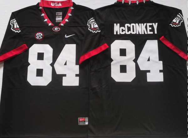 Men's Georgia Bulldogs Ladd McConkey #84 Black Player Game Jersey