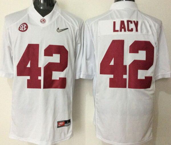 Men's Alabama Crimson Tide Eddie Lacy #42 White Player Game Jersey