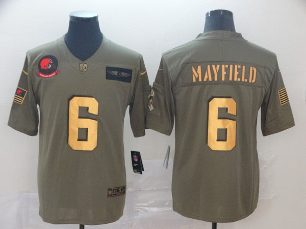 Men's Cleveland Browns Baker Mayfield Olive Limited Player Jersey