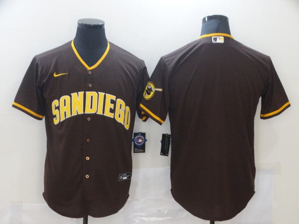 Men's San Diego Padres Brown Road Replica Blank Jersey