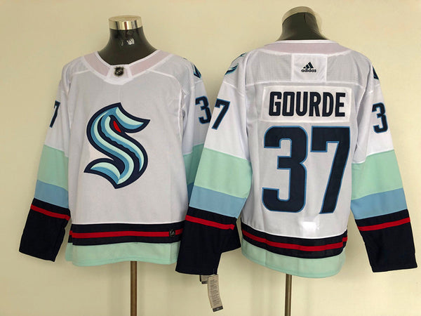 Men's Seattle Kraken Yanni Gourde #37 White Home Breakaway Player Jersey