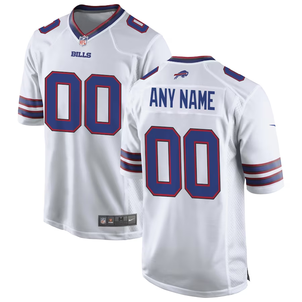 Custom Buffalo Bills White Game Jersey