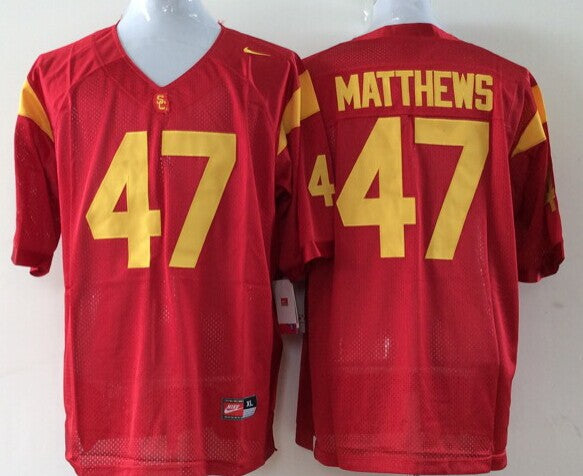 Men's USC Trojans Clay Matthews #47 Cardinal Player Game Jersey