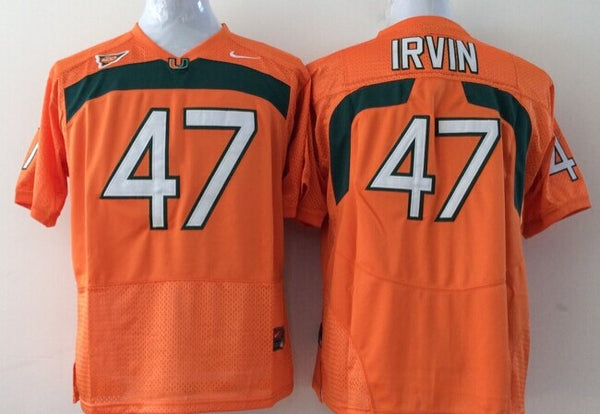 Men's Miami Hurricanes Michael Irvin #47 Orange Team Football Jersey