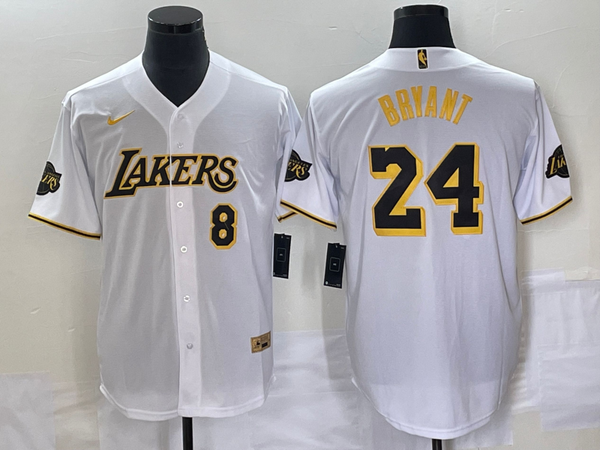 Men's Los Angeles Dodgers Kobe Bryant White Replica Player Jersey