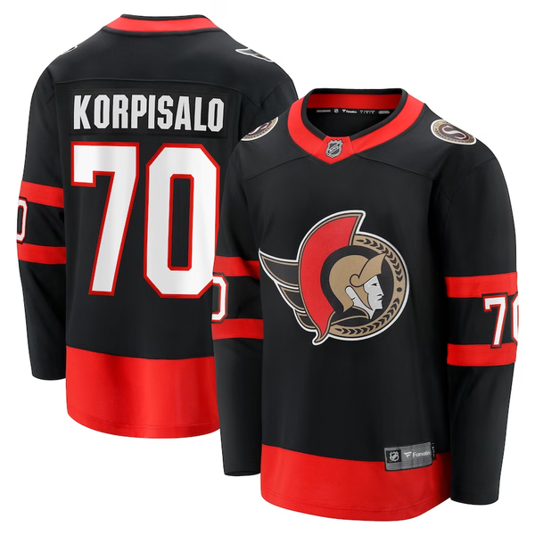 Men's Ottawa Senators Joonas Korpisalo #70 Black Player Jersey