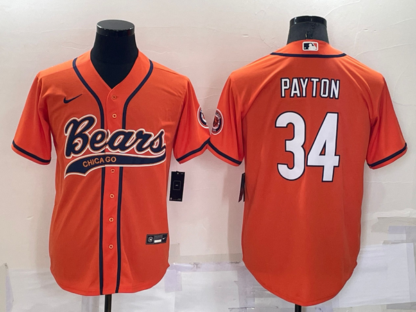 Men's Chicago Bears Walter Payton #34 Orange Game Jersey Joint Edition