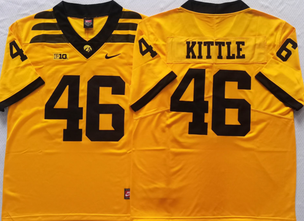 Men's Iowa Hawkeyes George Kittle #46 Gold Team Player Game Jersey