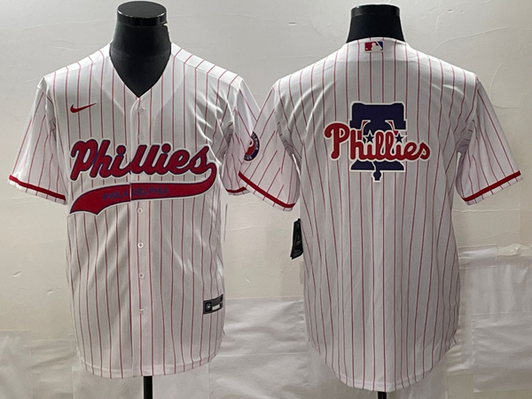 Men's Philadelphia Phillies White Home Replica Team Jersey Joint Edition