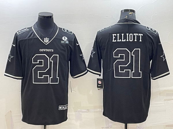 Men's Dallas Cowboys Ezekiel Elliott #21 Black Alternate Vapor Limited Jersey