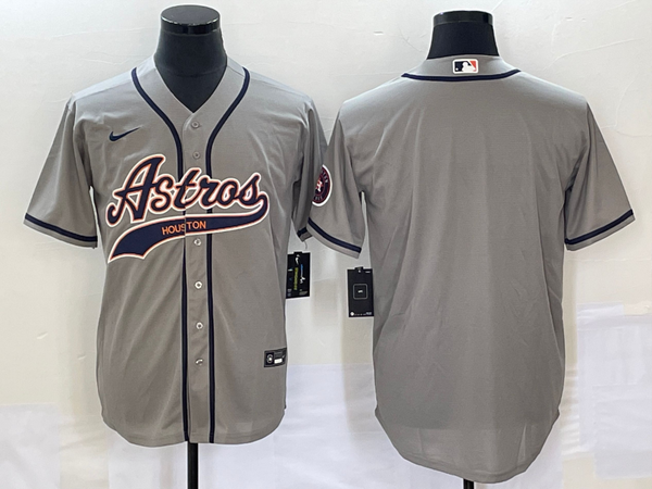 Men's Houston Astros Gray Replica Blank Jersey Joint Edition