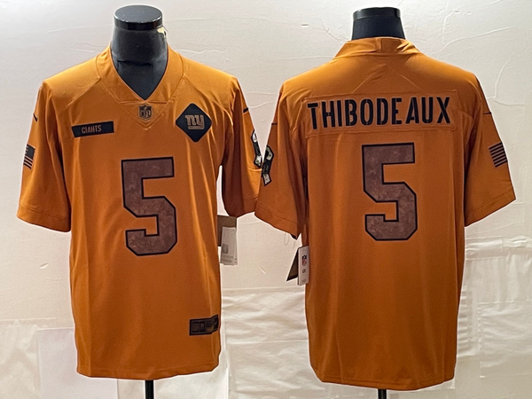 Men's New York Giants Kayvon Thibodeaux #5 Brown 2023 Salute To Service Limited Jersey