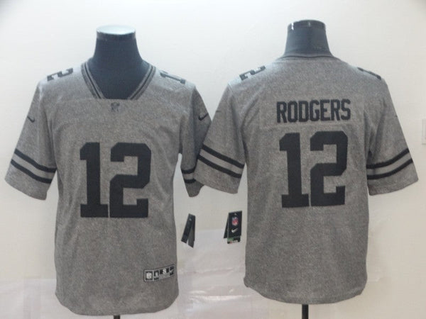 Men's Green Bay Packers Aaron Rodgers #12 Gray Alternate Game Jersey