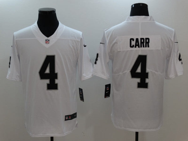 Men's Las Vegas Raiders Derek Carr #4 Black Vapor Jersey White