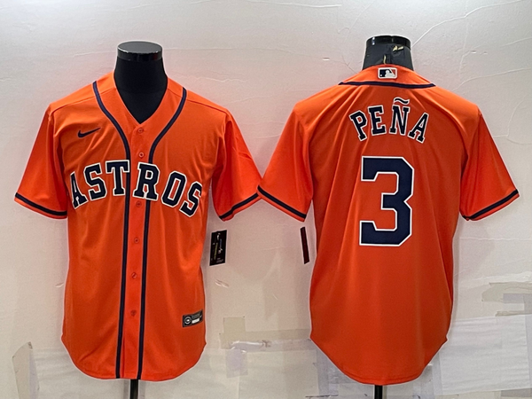 Men's Houston Astros Jeremy Pena #3 Orange Replica Player Jersey