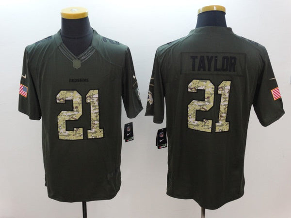 Men's Washington Redskins Sean Taylor #21 Army Green Game Jersey