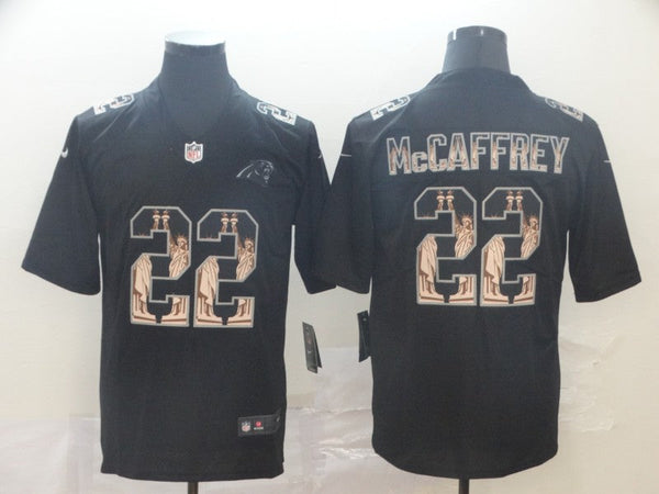 Men's Carolina Panthers #22 Christian McCaffrey Black Authentic Game Jersey