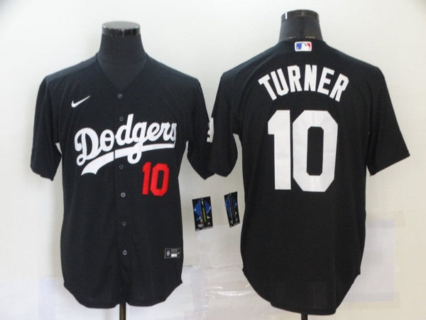 Men's Los Angeles Dodgers Justin Turner #10 Black Stitched Jersey