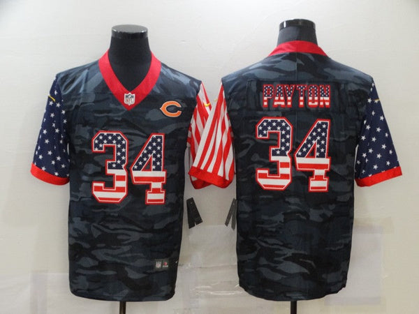 Men's Chicago Bears Walter Payton #34 Gray Camouflage Game Player Jersey