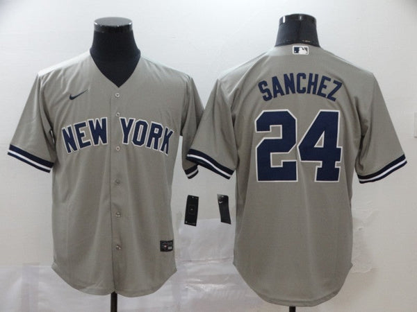 Men's New York Yankees Gary Sanchez #24 Gray Replica Baseball Jersey