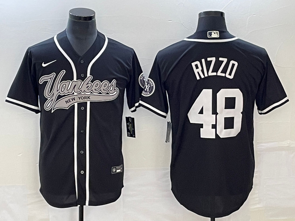 Men's New York Yankees Anthony Rizzo #48 Black Player Jersey Joint Edition