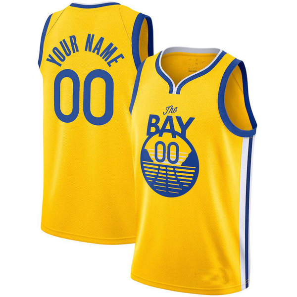 Men's Golden State Warriors Yellow 2019/20 Swingman Custom Jersey - Statement Edition