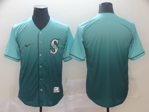 Men's Seattle Mariners Aqua Replica Blank Jersey