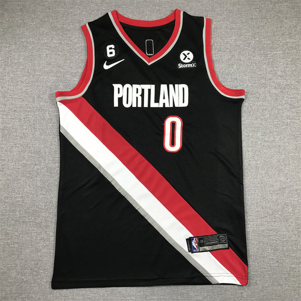 Men's Portland Trail Blazers Damian Lillard #0 Black 2022/23 Swingman Jersey - Icon Edition