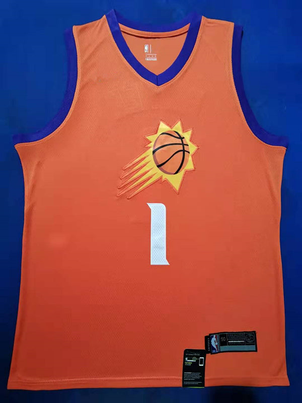 Men's Phoenix Suns Devin Booker #1 NBA Orange Replica Jersey