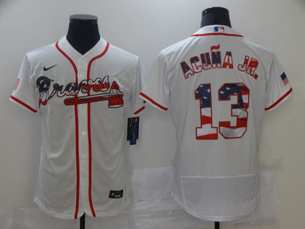 Men's Atlanta Braves Ronald Acu?a Jr. #13 White Authentic Player Jersey