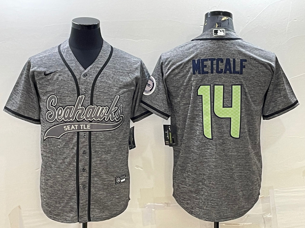 Men's Seattle Seahawks DK Metcalf #14 Gray Player Jersey Joint Edition