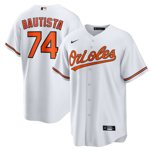 Men's Baltimore Orioles Felix Bautista #74 White Replica Player Jersey