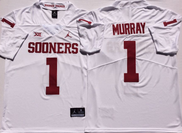 Men's Oklahoma Sooners Kyler Murray #1 White Player Game Jersey