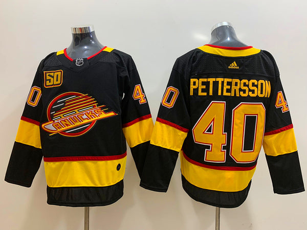 Men's Vancouver Canucks Elias Pettersson #40 Black Player Jersey