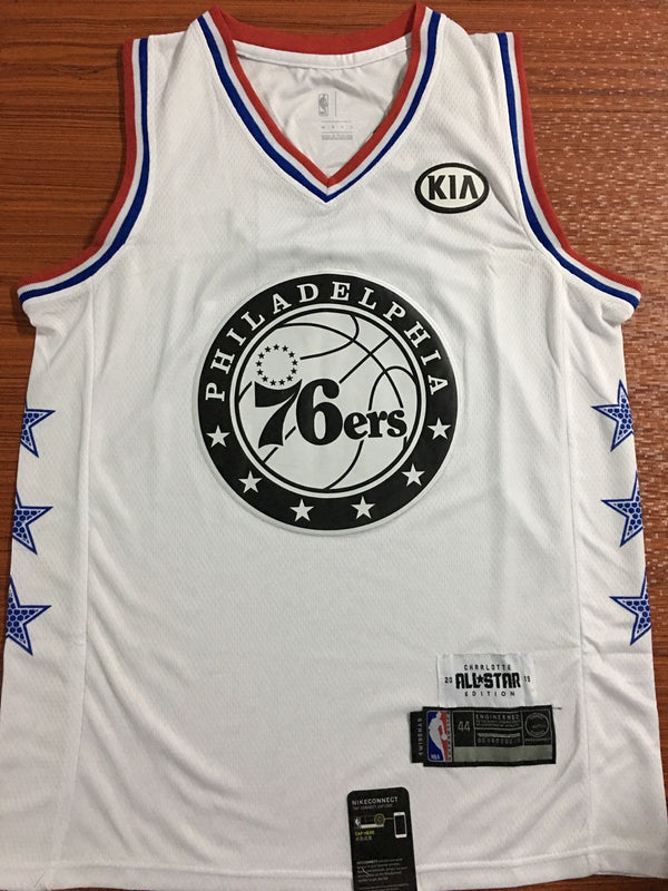 Men's Philadelphia 76ers Joel Embiid #21 NBA White Replica Jersey