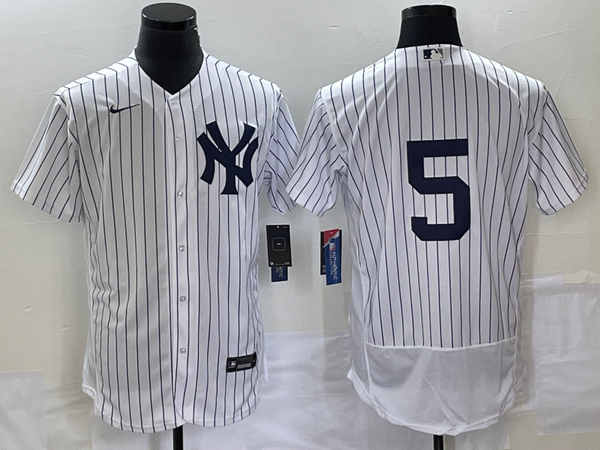 Men's New York Yankees Joe DiMaggio #5 White Replica Player Name Jersey