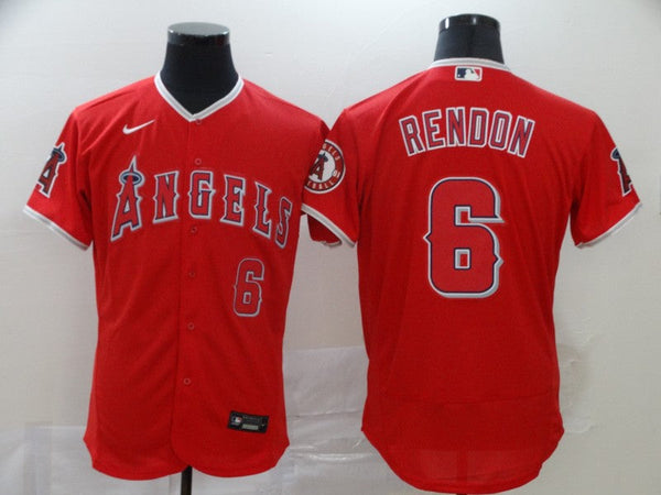 Men's Los Angeles Angels Anthony Rendons #6 Red Sewn Baseball Jersey