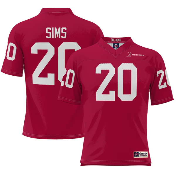 Men's Oklahoma Sooners Billy Sims #20 Crimson Player Game Jersey