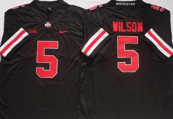 Men's Ohio State Buckeyes Garrett Wilson #5 Black Player Game Jersey