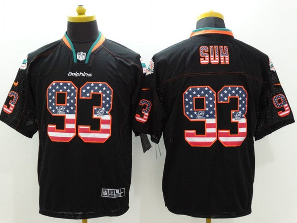 Men's Miami Dolphins Ndamukong Suh #93 Black Game Jersey