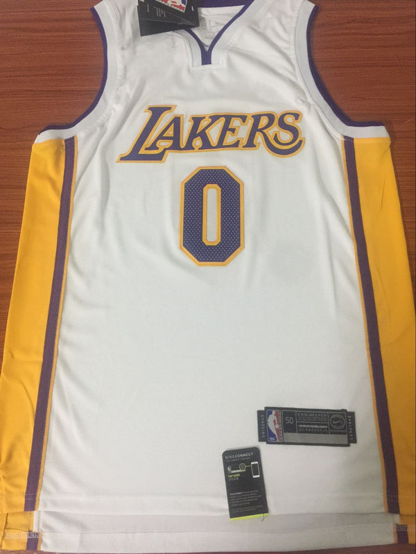 Men's Los Angeles Lakers Kyle Kuzma #0 NBA White Swingman Jersey