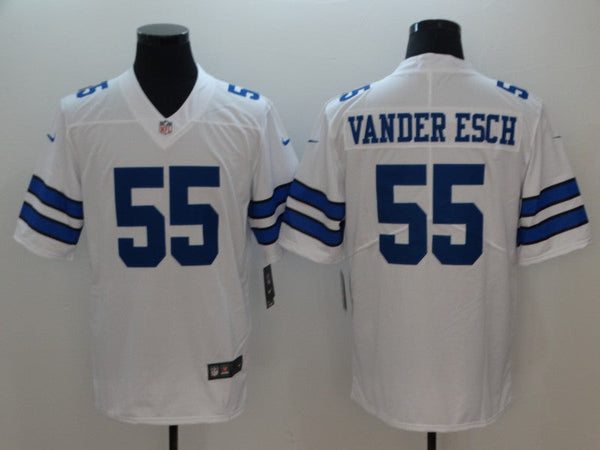 Men's Dallas Cowboys Leighton Vander Esch #55 White Custom Game Jersey